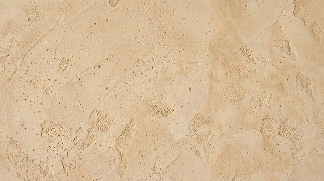 Textured beige plaster wall surface with porous stucco finish