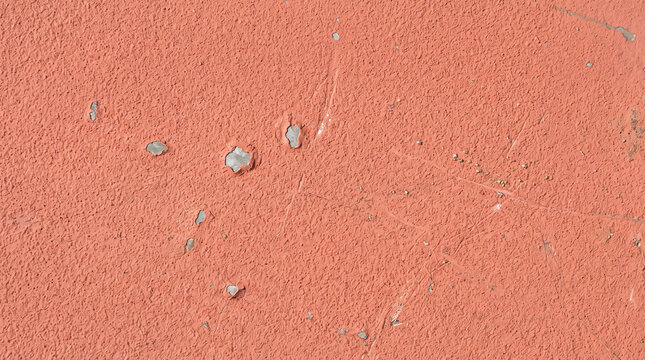Weathered Peeling Coral Pink Painted Wall Surface Texture