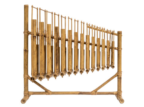 Traditional Indonesian Bamboo Musical Instrument Angklung Isolated  transparent background
