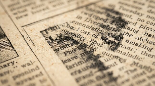 Newspaper Vintage Old Paper Texture with Shadow