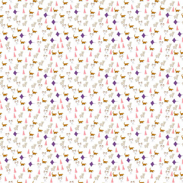 Seamless pattern of cartoon animals