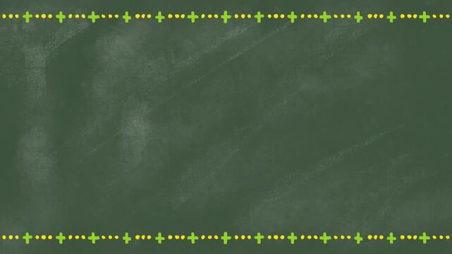 Hand Drawn Doodle Border on Blackboard Set