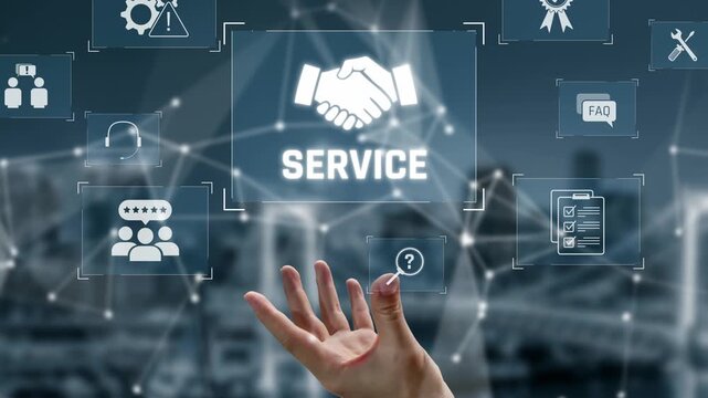 Customer service and support workflow with cooperation, communication, maintenance, and checklist icons for efficient service operation and user satisfaction Marrow