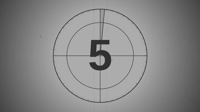 Cinematic Grayscale-style Countdown Timer with Target Crosshair | Minimalist Black and White Count Down | Modern Graphic Resource for Video Intro-and-Outro