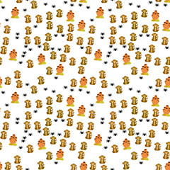 Obraz premium Cartoon monkeys, spiders, and coral pattern