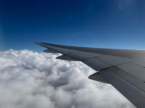 A big sky and white clouds view form arepolane window 