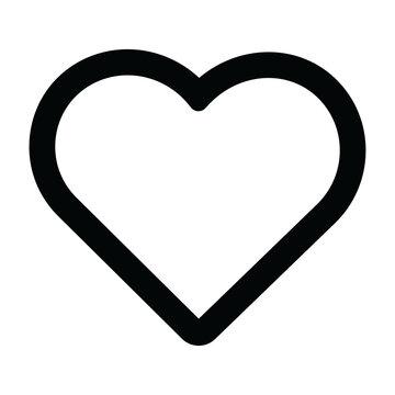 Outline heart shape vector icon, favorite button and love symbol for social media UI