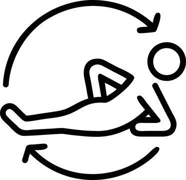 Person doing side plank exercise icon with circular arrows for workout fitness training.