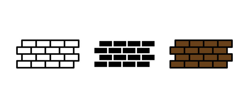 wall icon representing a solid structure used in buildings, rooms, and construction projects. Ideal for architecture, interior design, renovation, real estate, and home improvement vector illustration