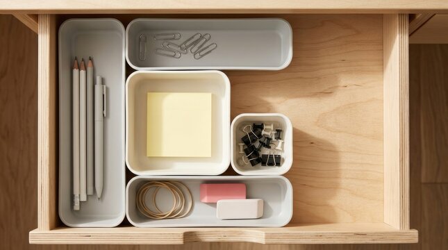 Modular Drawer Organizer Bins in Five Neutral Sizes