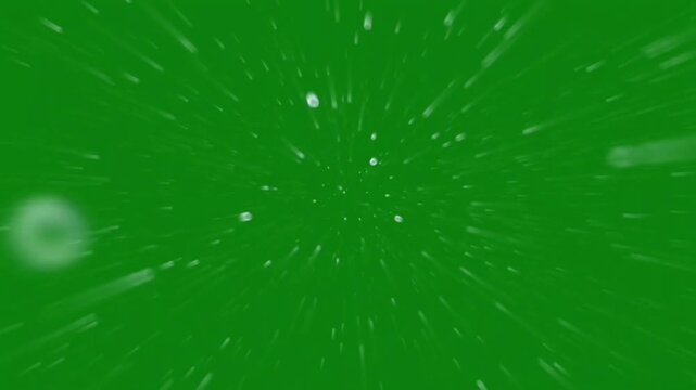 Dynamic Tunnel Raindrops Falling Animation Effect with Fast Motion on Green Screen Chroma Key