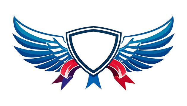 Abstract corporate logo design with wings and magnifying glass.