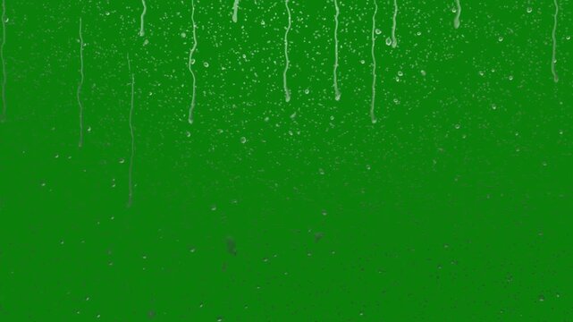Dynamic Tunnel Raindrops Falling Animation Effect with Fast Motion on Green Screen Chroma Key