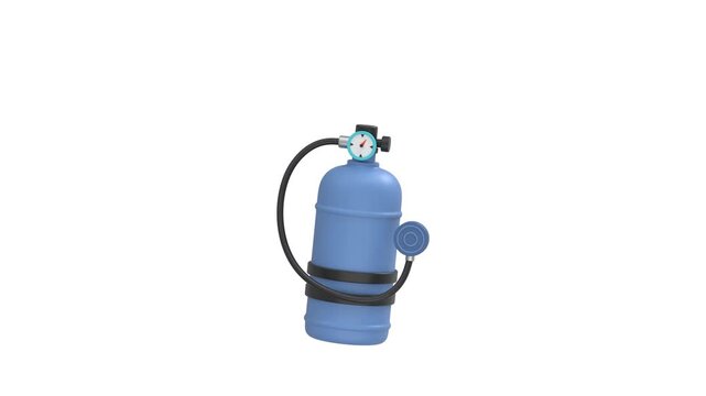 Oxygen Cylinder icon 3d rendering animation on 4k