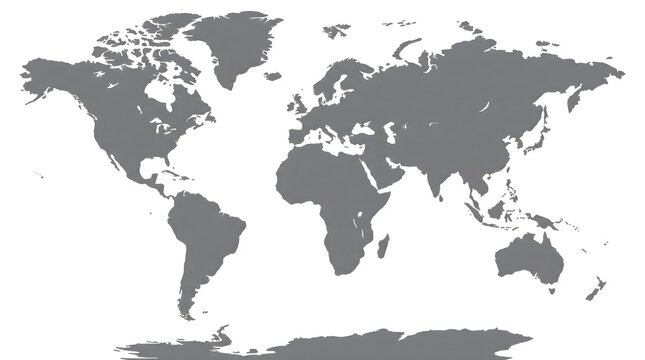 World map with shaded continents