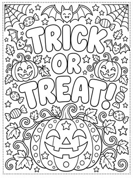 happy halloween coloring sheet printable for kids - coloring pages 