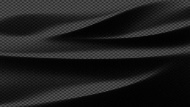 Abstract Black Carbon Fiber Texture Background with Dark Metallic Flowing Waves and Monochrome Gradient.