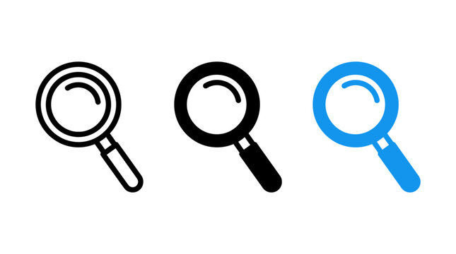 Magnifying glass icon set design vector illustration isolated on white