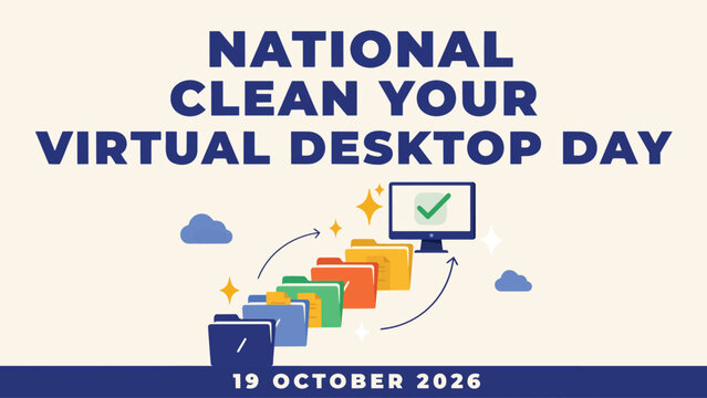 National clean your virtual desktop day illustration with folders