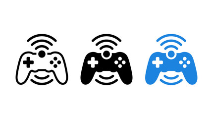 Online gaming wireless gamepad joystick symbol vector design element set © Al Rafi