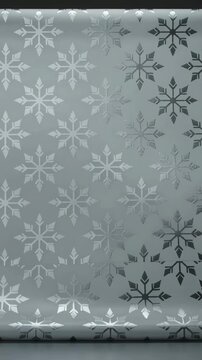 Vertical video: Shifting camera showing light shifting on snowflake film at window, with bubbles