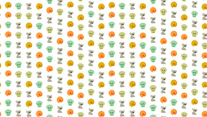 Seamless pattern of koalas and shells © zazkia