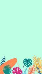 Colorful tropical leaf iPhone wallpaper, green design © Rawpixel.com