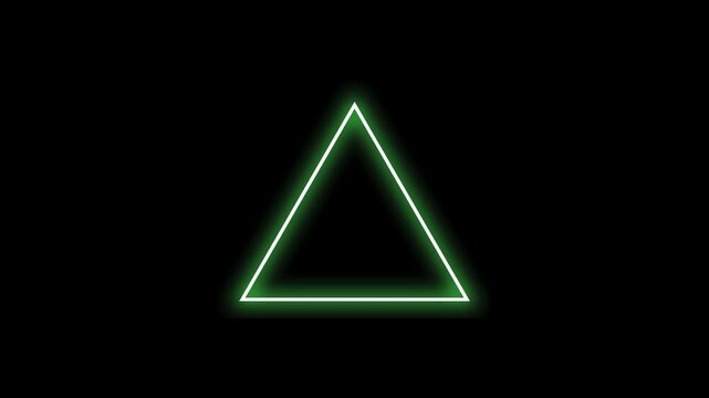 4K Red Neon Triangle Outline Animation with Glowing Light Effect