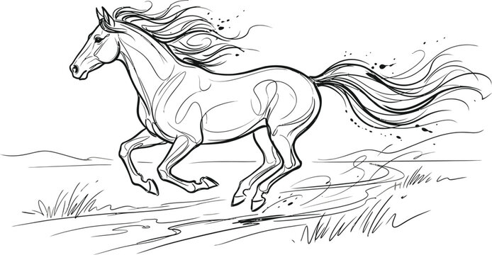 running horse vector illustration isolated