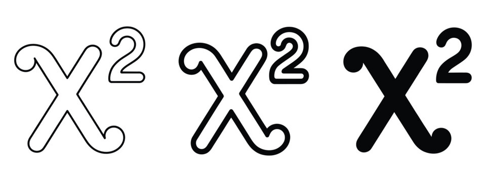 Chi Squared Symbol Variations, math equation icons, statistical formula graphics, mathematical notation, probability theory, data analysis, and scientific research.