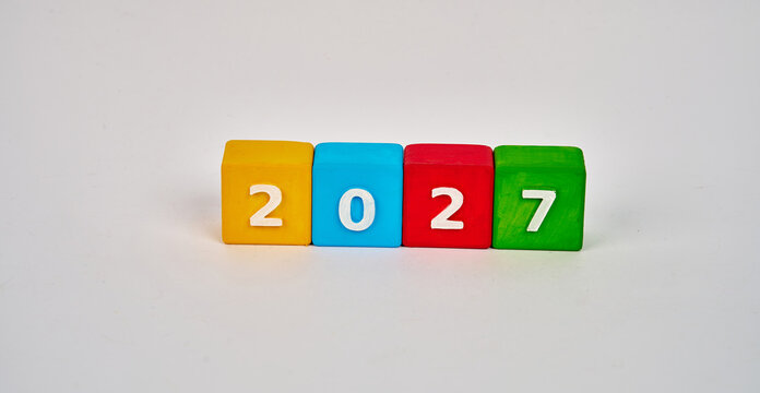 2027 number blocks in a row symbolizing the coming year