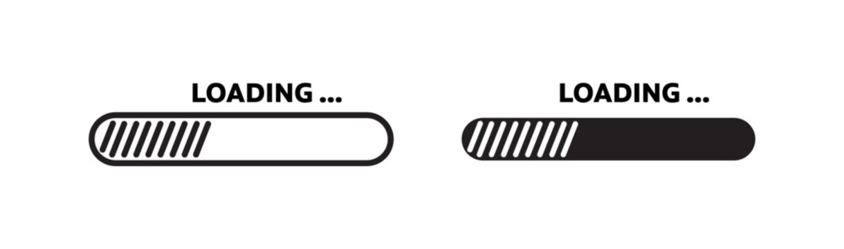 website load bar icon flat outline in black