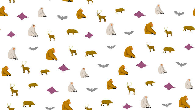 Seamless pattern of diverse animals