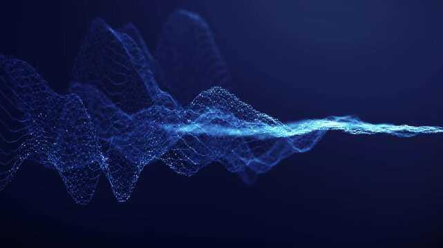 Massive big data streams move through a complex digital network, representing big data processing, filtering, sorting and analysis that transform unstructured data into valuable business insights