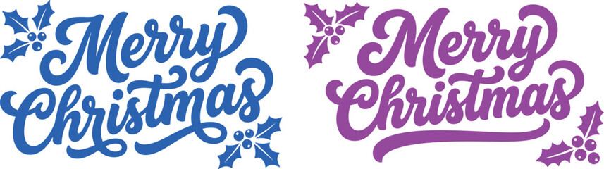 Festive and colorful 'merry christmas' calligraphy designs for holiday greetings and celebrations © Sajminnahar