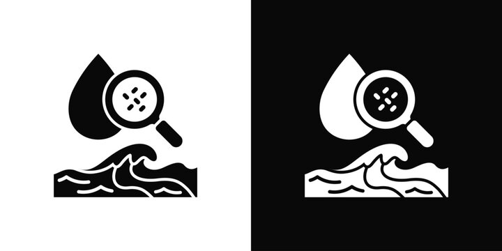 Microplastic Pollution Icon White And Black Background Style