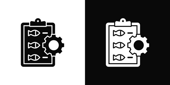 Marine Resource Management Icon White And Black Background Style