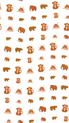 Fototapeta premium Seamless Pattern of Cartoon Animals