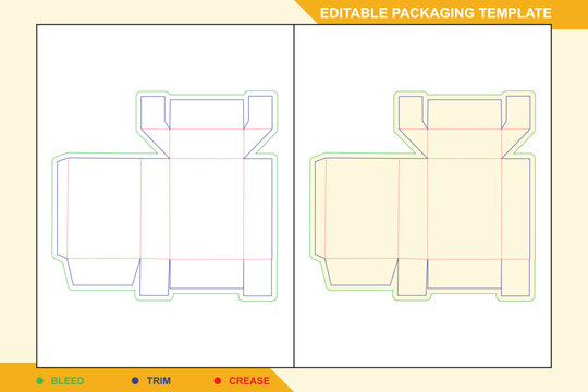 Flip cigarette box dieline featuring technical die line layout, flat box dieline structure, and precise die cut packaging blueprint with hinged lid style