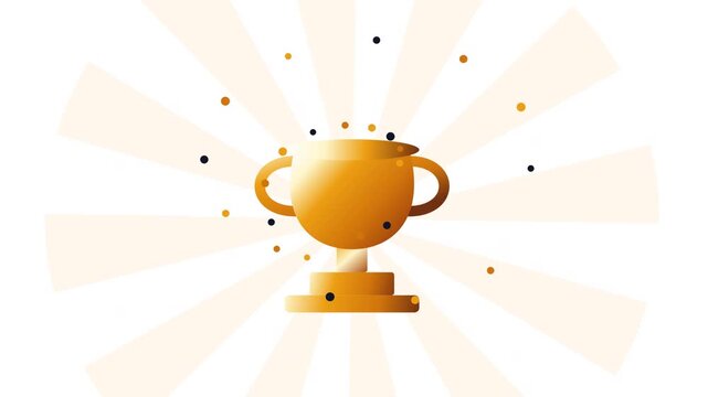 Golden Trophy Cup Celebrating Achievement and Victory with Radiant Light Background