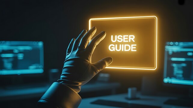 Digital User Guide Interface and Interactive Software Help System in Modern Workspace