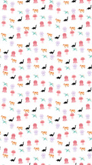 Cute cartoon animals pattern on transparent background © yunanda