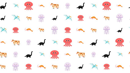 Cute cartoon animals seamless pattern © yunanda