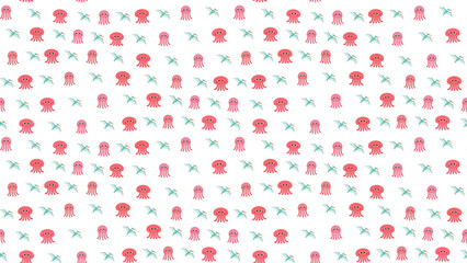 Cute Jellyfish and Pterodactyl Pattern © yunanda