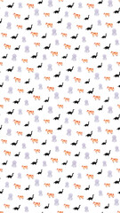 Pattern of dinosaurs, cows, and jellyfish © yunanda