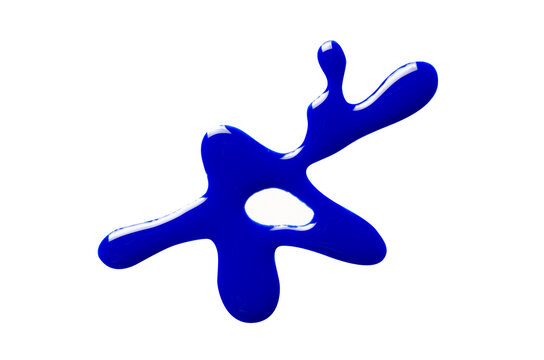 A sample of blue nail polish. Isolated on a white background.