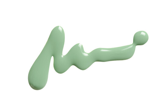 A sample of green nail polish. Isolated on a white background.