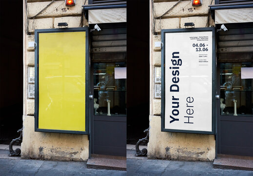 Mockup Of Customizable Advertising Billboard On Rome Street