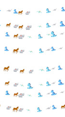 Cute Cartoon Dinosaurs Elephants Donkeys Pattern © kukisa