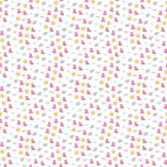 Seamless pattern with cute cartoon dinosaurs and elephants © kukisa